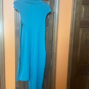 Elegant Blue Sleeveless Dress